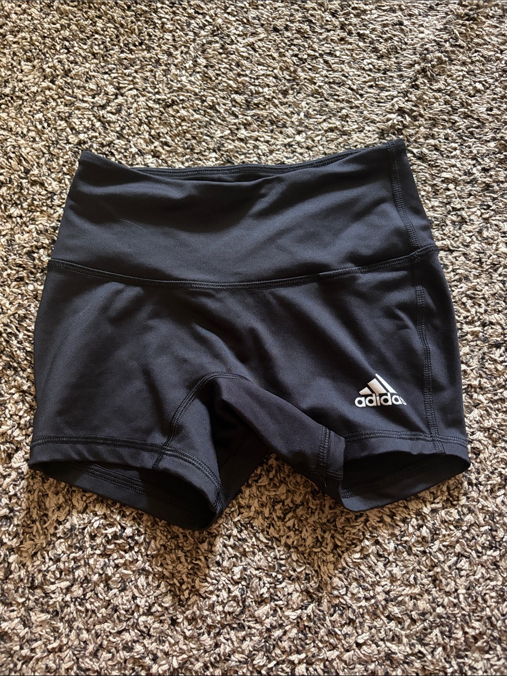 adidas Black High-Rise Bike Shorts with Logo
